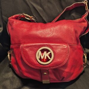 Hot Pink Michael Kohrs Shoulder Bag With Wallet